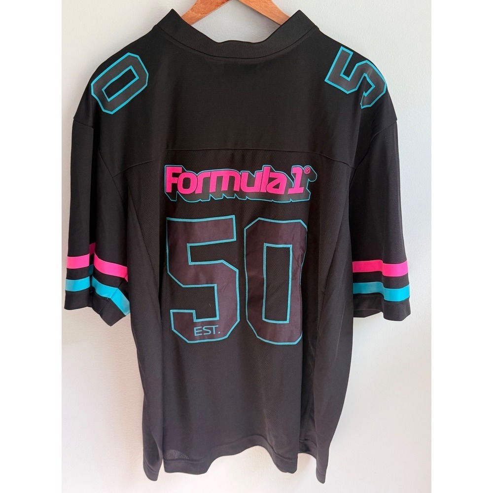 Formula 1 Miami Grand Prix Jersey Mens 2XL Black Neon F1 Racing Shirt New - Picture 2 of 2